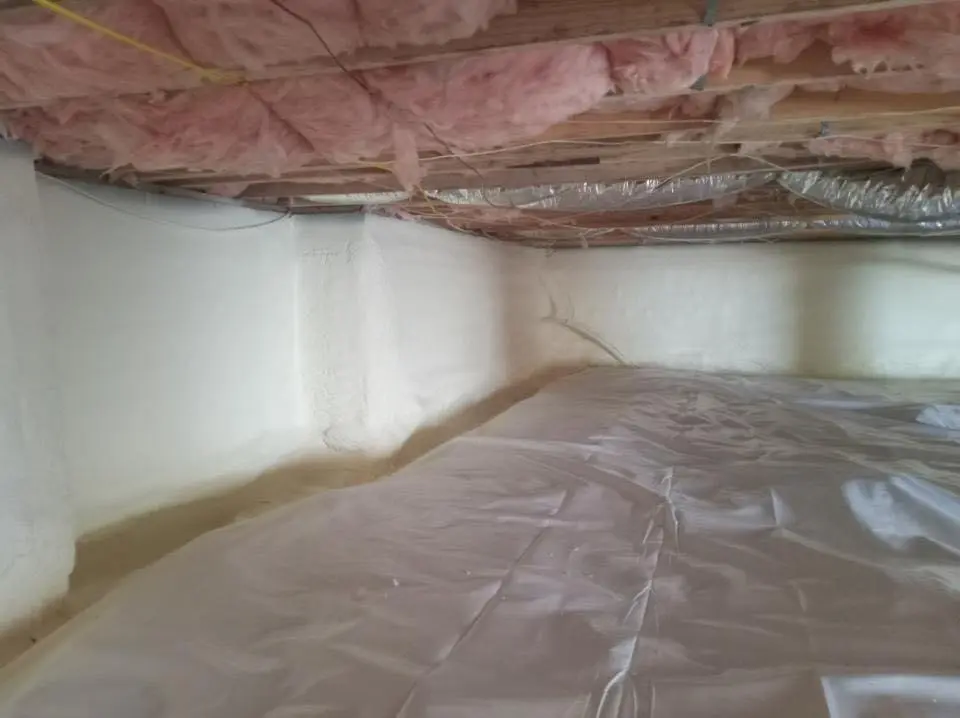 Crawl space encapsulation with closed-cell spray foam for Attic Insulation in South Orange Village